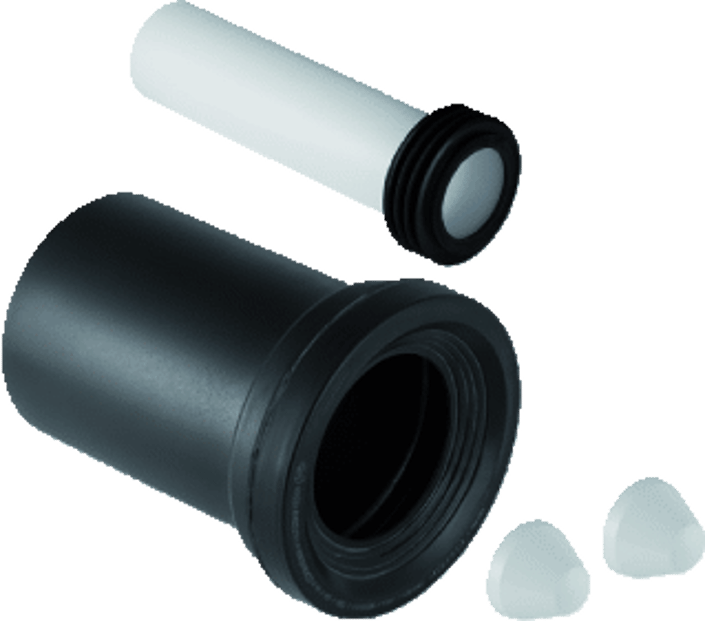Geberit aansluitgarnituur wandcloset lengte 185mm uitwendige buisdiameter afvoer 90mm uitwendige buisdiameter spoelbuis 45mm