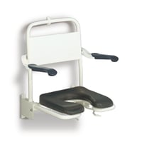 Handicare douchezitje met zitting en armleggers wit wit