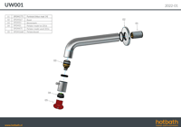 Hotbath Cobber/Dude UW001 wand fonteinkraan - verouderd messing