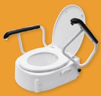 Handicare closetverhoger met deksel en armleuning wit