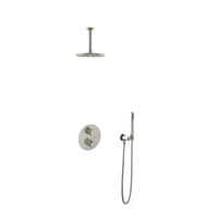 Hotbath Cobber IBS20A inbouw doucheset - staafhanddouche - 20cm hoofddouche - 15cm plafondbuis - wandsteun - geborsteld nikkel