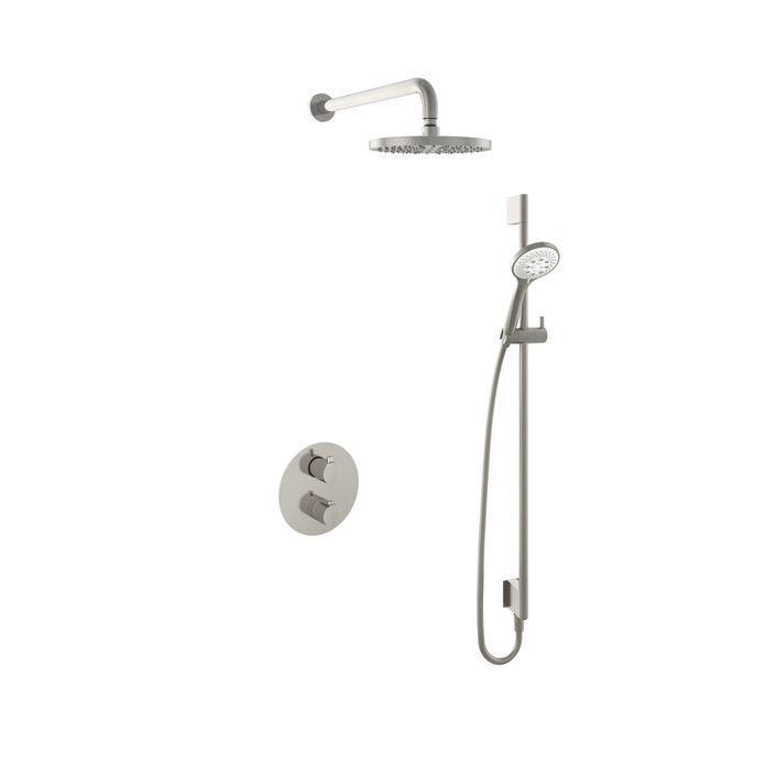 Hotbath Cobber IBS20A inbouw doucheset - 3-standen handdouche - 20cm hoofddouche - wandarm - glijstang - geborsteld nikkel