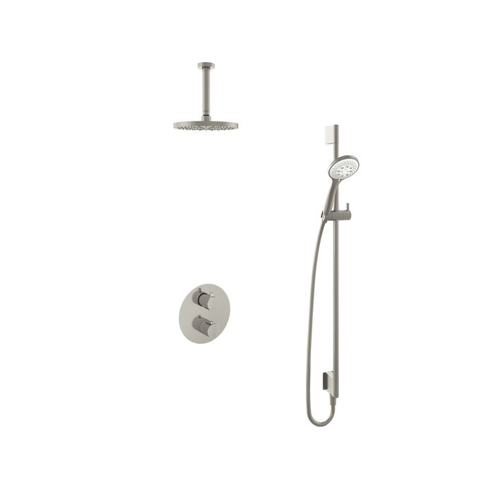 Hotbath Cobber IBS20A inbouw doucheset - 3-standen handdouche - 20cm hoofddouche - 15cm plafondbuis - glijstang - geborsteld nikkel