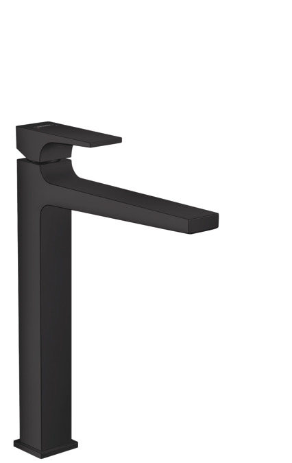 Hansgrohe Metropol wastafelkraan hoog met clickwaste mat zwart