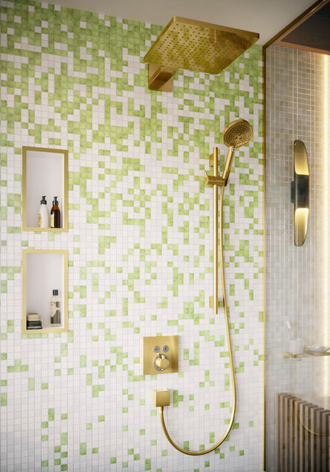 Hansgrohe FixFit Square muuraansluitbocht - Polished Gold Optic