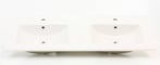 Blinq Tania dubbele meubelwastafel 120x45cm 2x kraangat wit