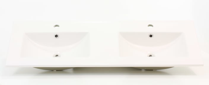 Blinq Tania dubbele meubelwastafel 120x45cm 2x kraangat wit