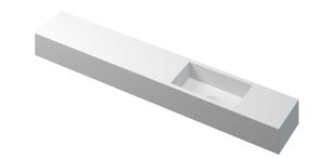 Ink Nice Time fonteinplateau 120x20cm polystone - rechts - zonder kraangat - mat wit