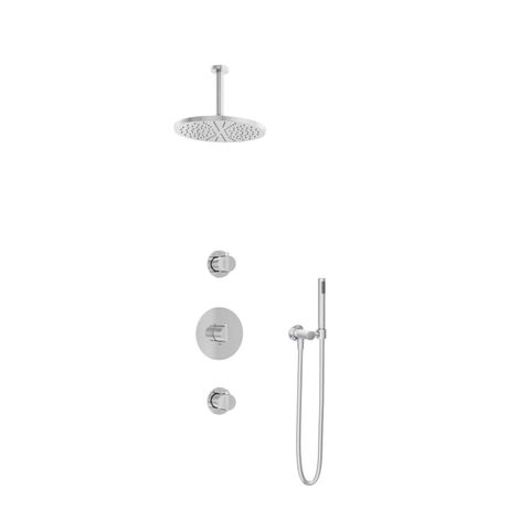 Hotbath Cobber IBS20 inbouw doucheset - staafhanddouche - 30cm hoofddouche - 15cm plafondbuis - wandsteun - chroom