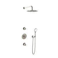 Hotbath Cobber IBS20 inbouw doucheset - 3-standen handdouche - 30cm hoofddouche - wandarm - wandsteun - geborsteld nikkel