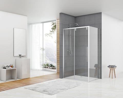 Van Rijn Products ST06350 deur voor hoekcabine 120 x 200 cm helder glas chroom