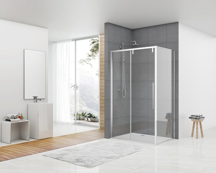 Van Rijn Products ST06350 deur voor hoekcabine 140 x 200 cm helder glas chroom