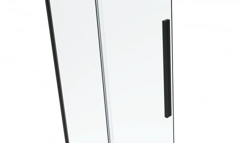 Van Rijn Products ST06350 deur voor hoekcabine 140 x 200 cm helder glas zwart