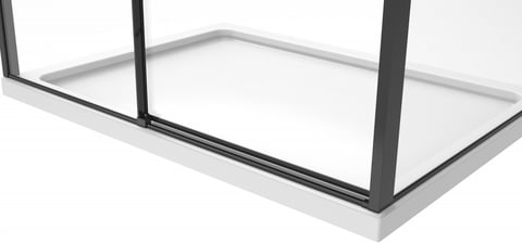 Van Rijn Products ST06350 deur voor hoekcabine 180 x 200 cm helder glas zwart