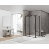 Van Rijn Products ST06350 wand voor hoekcabine 100 x 200 cm helder glas zwart