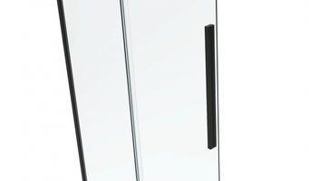 Van Rijn Products ST06350 wand voor hoekcabine 100 x 200 cm helder glas zwart