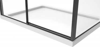 Van Rijn Products ST06350 deur voor hoekcabine 120 x 200 cm rookglas zwart