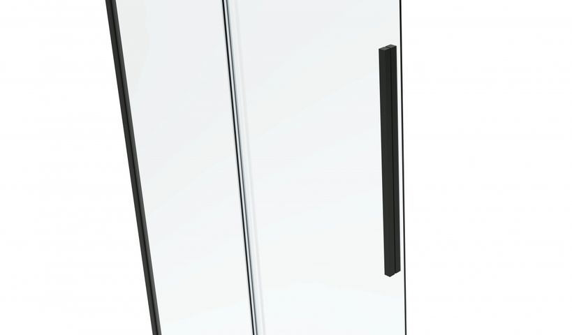 Van Rijn Products ST06350 wand voor hoekcabine 90 x 200 cm rookglas zwart