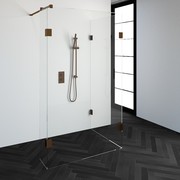 Just Creating 4JC5 inloopdouche reversed met vaste zijwand 90 x 120 x 30 cm koper