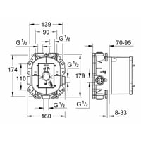 Grohe Rapido-t basisgarnituur voor inbouw thermostaat