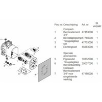Grohe Rapido-t basisgarnituur voor inbouw thermostaat
