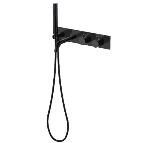 Regn complete thermostatische badinbouwset - mat zwart