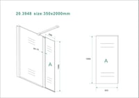Wiesbaden Zijpaneel 35 x 200 cm met scharnierprofiel links chroom met 10 mm NANO geheel matglas