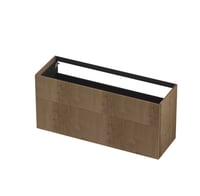 Ink onderkast 140x45cm - push to open - 2 lades - verticaal gefreesd - fineer ash grey