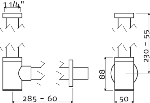 Clou InBe designsifon type 2 korte body rond chroom