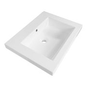 iChoice Foggia meubelwastafel 60x46cm mineraalmarmer - zonder kraangat - glans wit