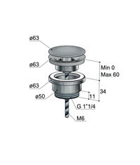 Hotbath P708 niet-afsluitbare plug - Geborsteld nikkel PVD