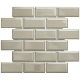 The Mosaic Factory Paris mozaïektegel rechthoek 4,5x9,5cm - Light Grey glossy
