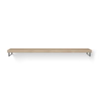 Looox Wooden Base Shelf Solo wastafelblad 200x46cm - RVS handdoekhouder links/rechts - old grey