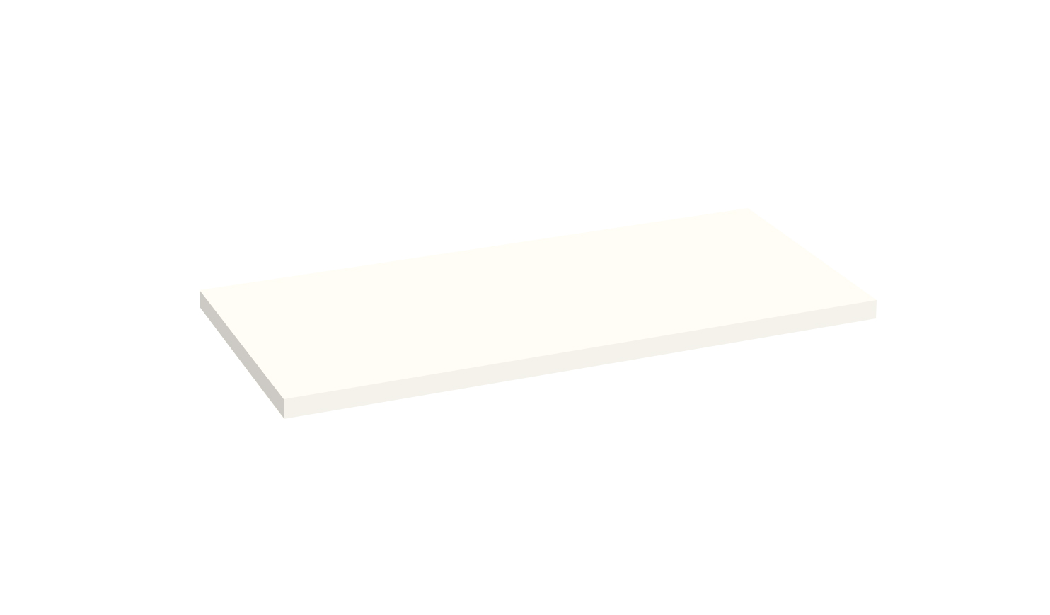Blinq Intent wastafelblad 60x45x3,2cm - mat wit