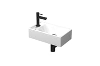 Basic Line Hit fonteinpack 40x23cm - hardsteen - 1 kraangat - links - glans wit / mat zwart