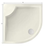 Xenz Bounty douchebak kwartrond 90x90cm Edelweiss