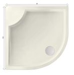 Xenz Bounty douchebak kwartrond 90x100cm Edelweiss