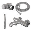 Brauer Chrome Carving badthermostaat met badset - staafhanddouche - chroom