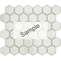 VERVALLEN ! SAMPLE - The Mosaic Factory Barcelona mozaïektegel - Soft White with edge Glossy