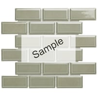 VERVALLEN - SAMPLE - The Mosaic Factory Paris mozaïektegel rechthoek - Grey Glossy