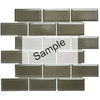Vervallen SAMPLE - The Mosaic Factory Paris mozaïektegel rechthoek - Dark Grey Glossy