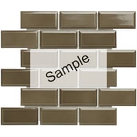 NIET MEER LEVERBAAR SAMPLE - The Mosaic Factory Paris mozaïektegel rechthoek - Brown grey Glossy