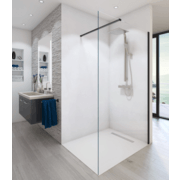 Blinq Lorenzi inloopdouche 100cm Timeless - mat zwart