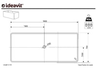 Ideavit Solidthin vrijstaand solid surface bad mat wit 160x70cm