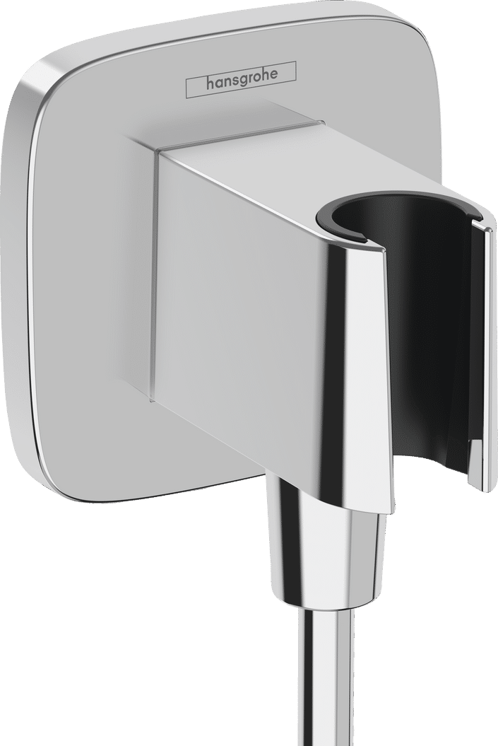 Hansgrohe FixFit Q muuraansluitbocht met handdouchehouder - chroom