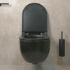 Bewonen Salva hangtoilet 46cm Rimless met zitting SC & QR - mat zwart