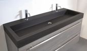Ink Momento Wastafel Polystone wasbak rechts met 1 kraangat  glans wit 1200x450x90mm (bxdxh)