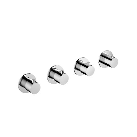 Hotbath Cobber CB7070EXT afbouwdeel inbouwthermostaat met 3 stopkranen - geborsteld nikkel