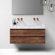 Bewonen Solution badmeubelset 120cm - Viking Shield - 2 lades - wastafel Calacatta Gold enkel - 0 kraangaten