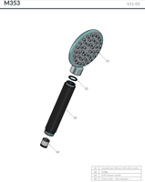 Hotbath M355 handdouche rond - geborsteld gunmetal PVD